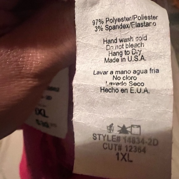 💕Plus size 1XL Ruffle Shoulder Flared dress- pink💕 - Picture 4 of 5